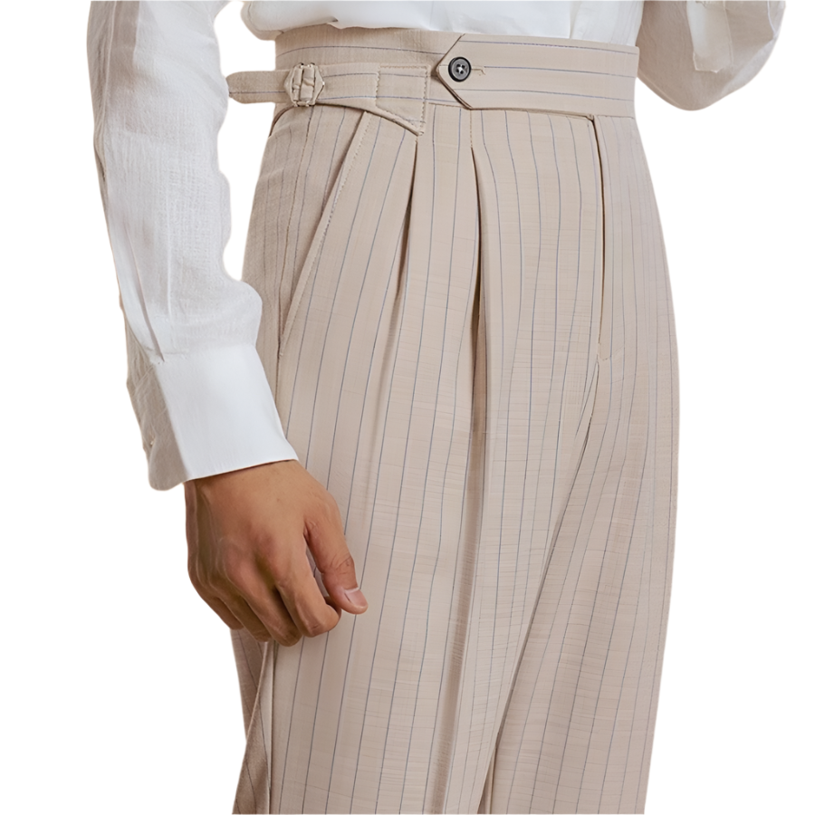 Verona Striped High-Waist Trousers