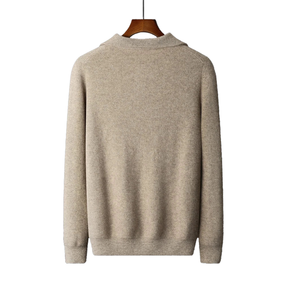 100% Cashmere  Half  Zip  Sweater