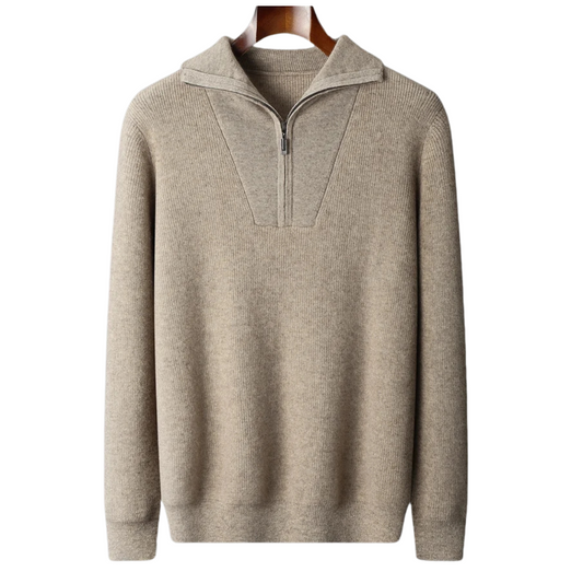 100% Cashmere  Half  Zip  Sweater
