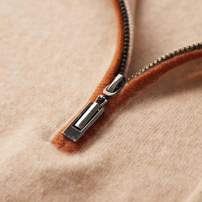 100% TheighT Cashmere Polo Zip Up