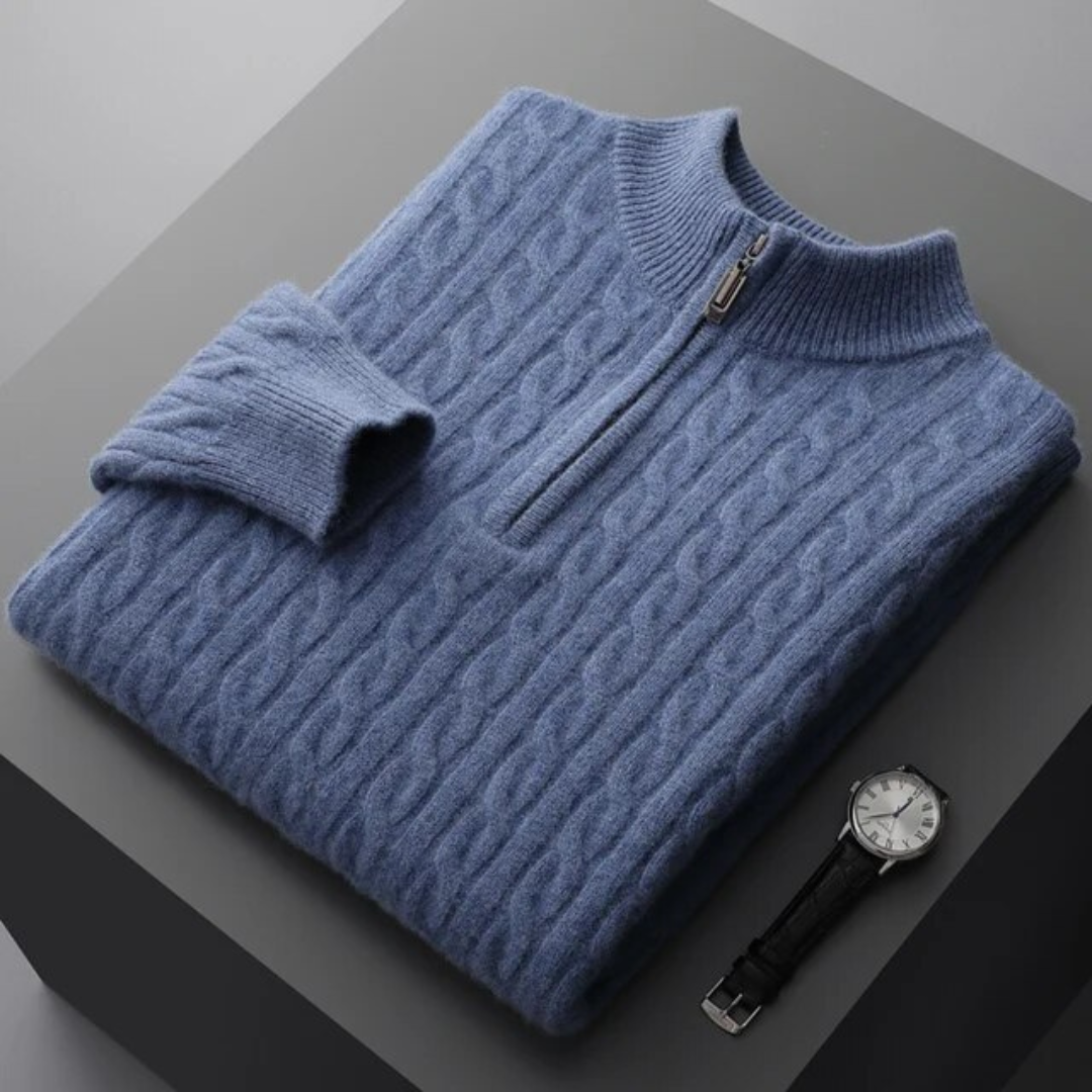 100% TheighT Cashmere  Woven  Half Zip