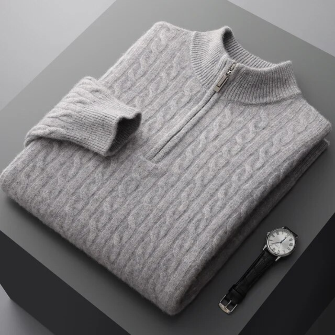 100% TheighT Cashmere  Woven  Half Zip