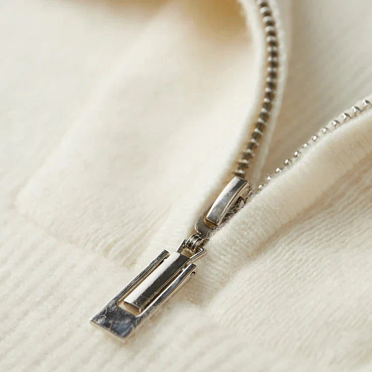 100% Cashmere  Half  Zip  Sweater