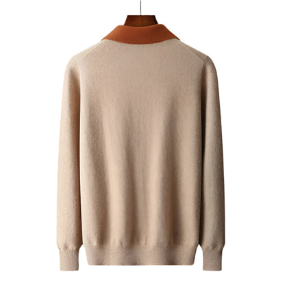 100% TheighT Cashmere Polo Zip Up