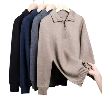 100% TheighT Cashmere Quater Zip  Sweater