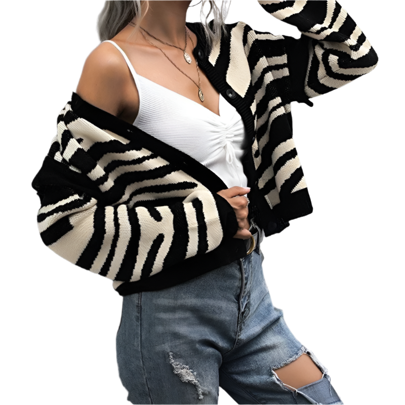Luna Rose Zebra Knit Cardigan
