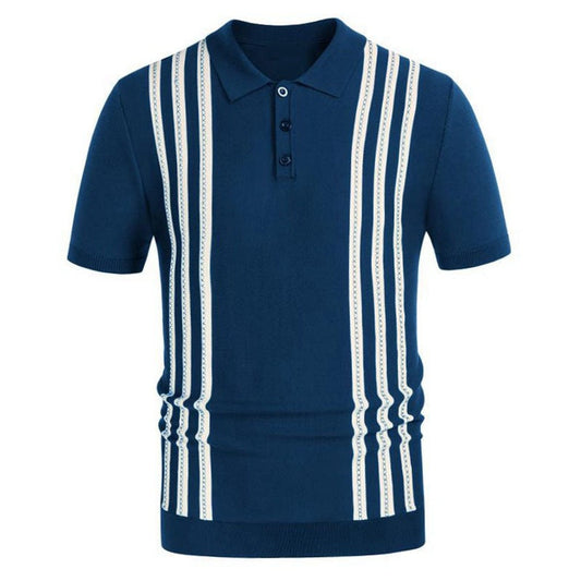 Kyoto - Theight Striped Casual Polo